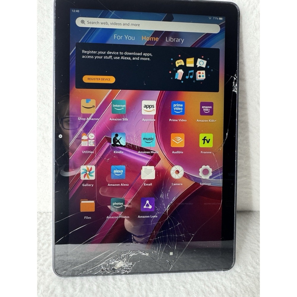 Amazon Fire HD 10 TG425K 13th Gen 10.1" Tablet Black *WORKS* Has Cracked Screen